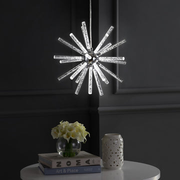 Soyuz 19.5" Adjustable Integrated LED Starburst Metal/Acrylic Pendant - JONATHAN Y